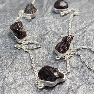 Raw Garnet Necklace -Health and Longevity Minerals jewelry Beauty jewelry
